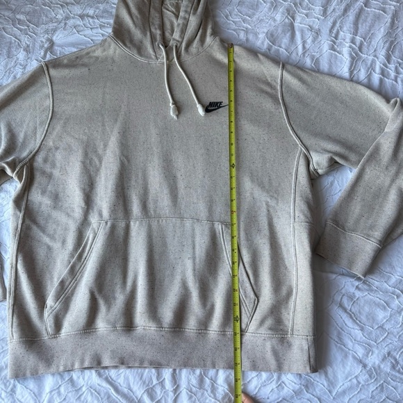 Nike Cream Sweatshirt Heathered Hoodie Lightweight - Picture 2 of 7